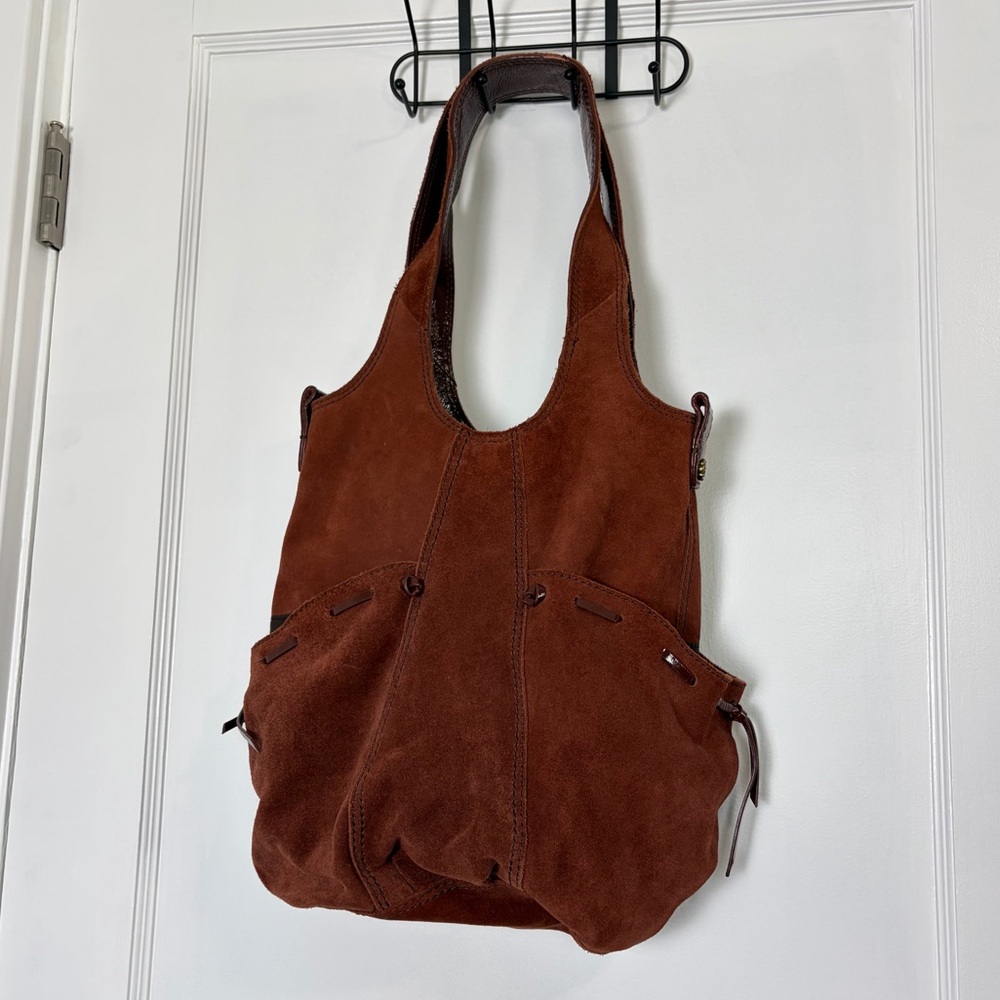 Vintage lucky brand suede leather hobo Shoulder bag purse - Picture 7 of 16